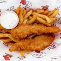 Kids Chicken Tenders · Served with fries