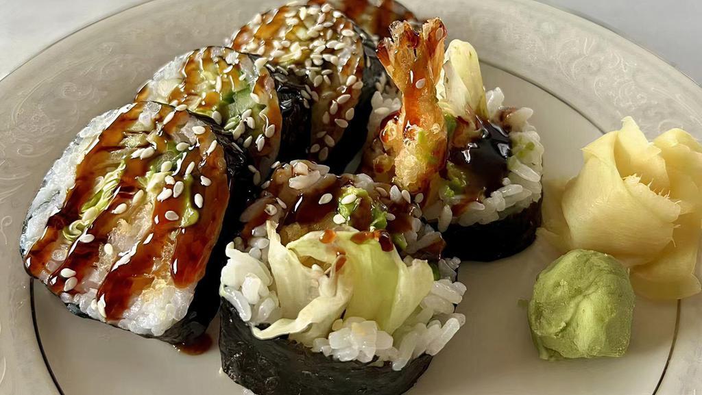   Shrimp Tempura  Roll · Shrimp tempura, cucumber, avocado, with eel sauce.