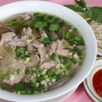 Pho Beef · Rice noodles and tender beef in homemade beef soup.