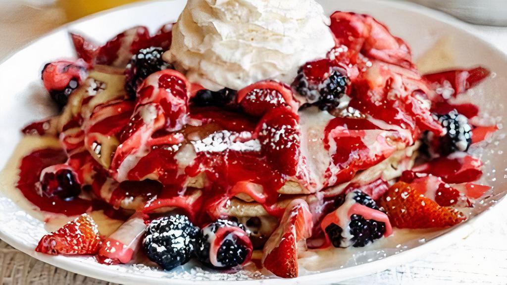 Honeyberry · Strawberries, blueberries, raspberries, blackberries and whipped cream