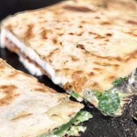 Quesadilla Chica · SMALL QUESADILLA IS GRILLED WITH CHEESE, GORDI SALSA VERDE AND CILANTRO WITH YOUR CHOICE OF ...