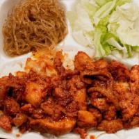 Spicy Chicken (Dak Galbi) · Spicy. Chicken thigh with spicy sauce.
