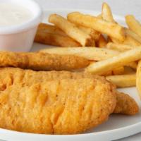 Kids' Clucker Dunkers · Chicken tenders served with Ranch dressing.