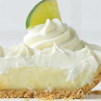 Key Lime Pie Slice · Tangy Key limes are blended with sweetened condensed milk and eggs, baked inside a graham cr...