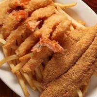 Shrimp & Fish · (5) Fried shrimp & (1) fried fish with choice of side