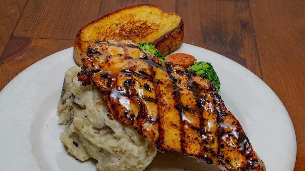 Grilled Chicken Breast · Marinated chicken breast served with choice of two sides