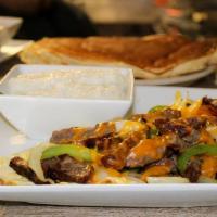 Fajita Omelette · Your choice of chicken or beef fajita, bell peppers, onion, and a side of salsa choice of si...