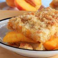 Peach Cobbler · Delicious sweet peaches made with biscuits.