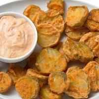 Chipotle Ranch Fried Pickles · smoky , spicy crispy-fried pickle chips with jalapeño ranch