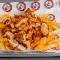 Loaded Cheese Fries · Cheesy Loaded Fries - Fries topped with shredded cheese and cheese sauce topped with our chi...