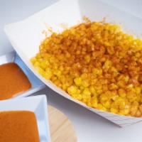 Fiery Corn · Corn in a cup with our nashville seasoning sprinkled on top