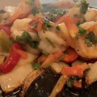 Shrimp Fajitas For 1 · Shrimps with sautéed onions, bell peppers and cilantro.