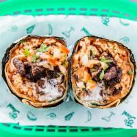 Supreme Burrito · Choice of meat, rice, beans, onions, cilantro, pico de gallo, sour cream