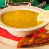 1/2 Cup Lentil Soup · Blended lentils with cumin and onions, served with toasted pita bread and fresh lemon wedges.