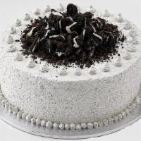 All About The Cookies Ice Cream Cake · Sweet Cream and Cookies and Milk and Cookies with a crushed Oreo's Filling and Crust. 10