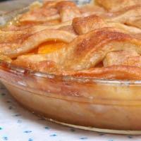 Peach Cobbler · Large serving in a secure bowl.