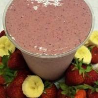 Strawberry Slam · Strawberries, Strawberries, and more Strawberries mixed with Banana, a pinch of Lemon, and 2...