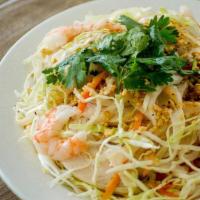 400 Vietnamese Salad · Vietnamese Cabbage salad mixed with pickled carrots, chicken, and shrimp, in a viet style vi...