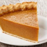 Pumpkin Pie · Our light flaky crust is filled with rich, smooth pumpkin and our special blend of cinnamon ...