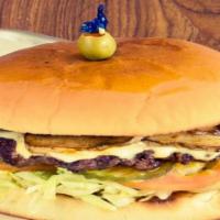 Mushroom Cheesebuger · Served with 1/3 lb. Beef, Lettuce, Tomato, Pickles, Swiss Cheese Sautéed Onion and Mushroom