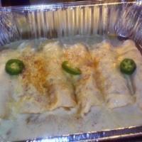 Enchilada Pack For 4 · Great for the office or feeding a crowd. 12 hand rolled enchiladas with your choice of sauce...