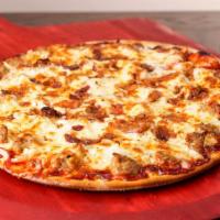 Bbq Special Pizza · A unique creation of sausage, onion and bacon with a BBQ sauce base. No substitutions please.