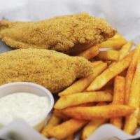 Fried Catfish Basket (2) · 2 pieces. the basket comes with cajun fries and coleslaw.