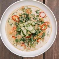 Yellow Curry Bowl · sweet potato, cauliflower, baby kale & grape tomatoes in yellow coconut curry broth topped w...