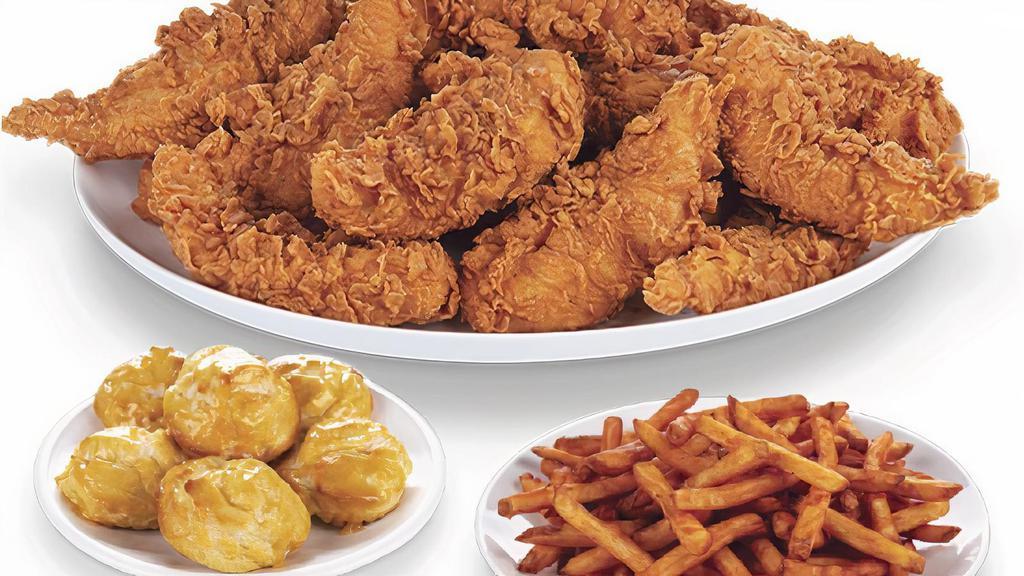 Family Tenders Combo #6 · Nine pieces Cajun tenders, three honey butter biscuits, small fries, two dipping sauces.