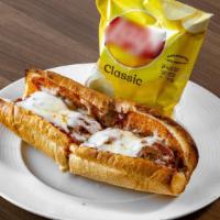 Meatball Parmigiana Sub · Meatballs, homemade marinara sauce, served in French bread topped with mozzarella cheese