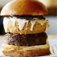 Baby Bella · Our custom Beef Blend Patty topped with Queso Blanco, Sauteed Baby Bella Mushrooms, a Big O ...