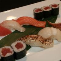 Sushi Combo A · Tuna, Salmon, Yellowtail, Japanese Snapper, Fresh Water Eel & a piece of Chef's choice sushi...