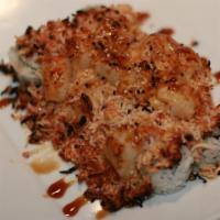 Volcano Roll · California Roll Topped with Mixed Scallop & Crab Meat, Spicy Mayo