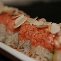 Spicy Yellowtail Roll · Spicy Tuna & Avocado Topped with Seared Yellowtail & Toasted Almonds