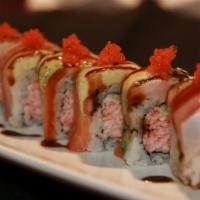 Rainbow Roll · California Roll Topped With 4 Different kinds of Fresh Fish, Smelt Egg and Special Sauce