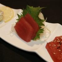 Tuna Or Yellowtail 3 Ways · Tuna or Yellowtail Prepared 3 Ways. Sashimi, Tartare & Marinated in Special Soy Sauce