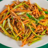 Szechuan Style Shredded Beef · Spicy. Spicy.