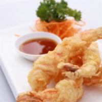 Shrimp Tempura · Fried battered shrimps served with orange ponzu sauce.