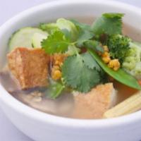 Tofu & Vegetable Soup · Tofu and vegetable in vegetarian broth.