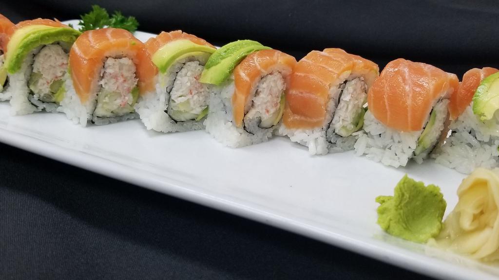 Alaskan Roll · California roll topped with salmon and avocado