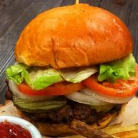 World'S Burger Combo · Mayo or Mustard, Lettuce, Tomatoes, Pickles, and Onions. FF & DRINK Included