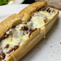 Cheese Steak Sub
 · Toasted french bread loaded with sautéed philly cheese steak and marinara sauce.