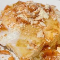 Peach Cobbler · Enjoy A Homemade Classic Golden Brown Buttery, Sweet And Fluffy Sweet Roll. Topped With Gran...