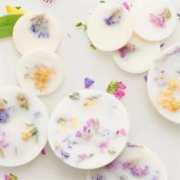 Wild Flowers Scented Soy Wax Rounds · Hand poured scented soy wax rounds decorated with wild flowers from Latvian meadows and fore...