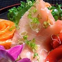 Sashimi Combo  · 3 pieces Sashimi, tuna, salmon, white tuna, and yellowtail