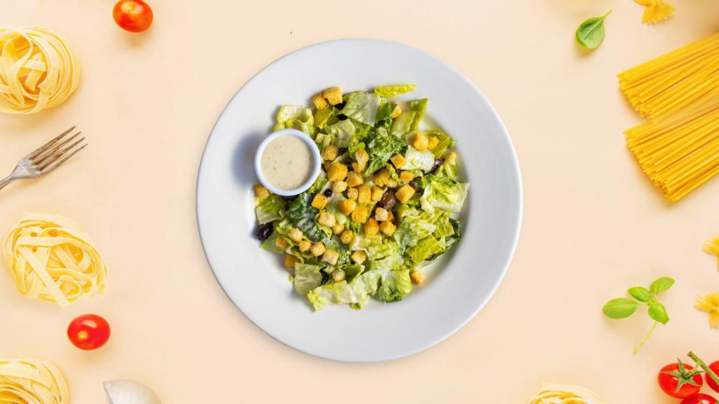 See Sour Salad  · Tender hearts of romaine tossed with our special Caesar dressing and finished with romano, Parmesan, and garlic croutons.