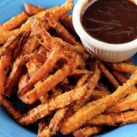 Sweet Potato Fries · Shoestring sweet potato fries dusted with Cajun seasoning salt, served with a side of chipot...