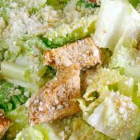 Hearts Of Romaine Caesar · Romaine lettuce, herbed croutons, and topped with grated parmesan cheese.

*Caesar dressing ...