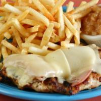 Newport Chicken · 10oz boneless, skinless, grilled chicken breast topped with two slices of honey baked ham, a...
