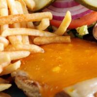 Boca Burger · Soy patty topped with Monterey jack and cheddar cheese. Served open-faced with lettuce, toma...